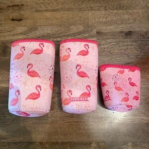 Pink Flamingo Koozies Set